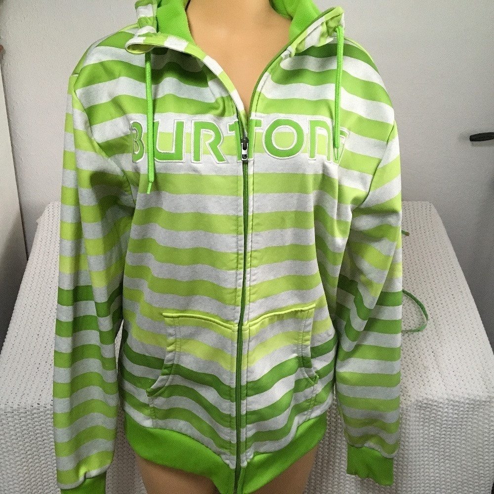 BURTON DRYRIDE LIME GREEN HOODIE. GREAT FOR THE COLD WEATHER, SIZE LARGE